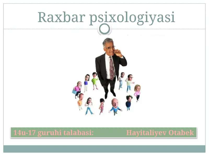 Raxbarpsixologiyasi 1