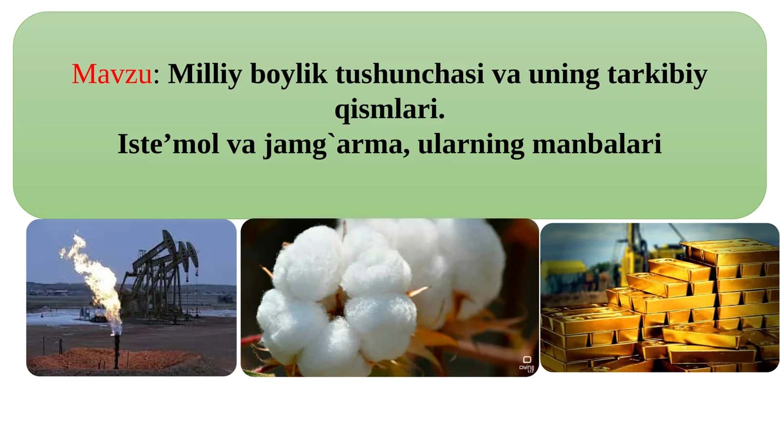 Milliy boylik tushunchasi va uning tarkibiy qismlari. Iste’mol va jamg’arma, ularning manbalari 1