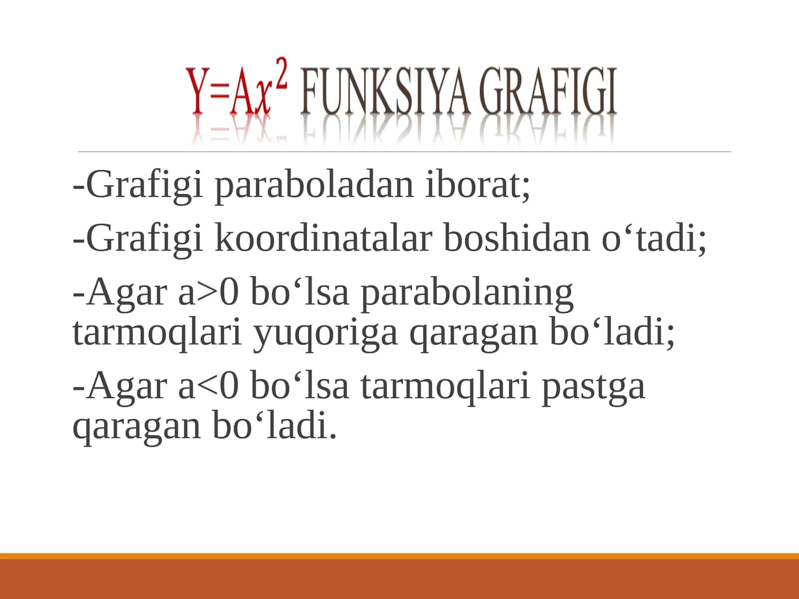 Grafigi paraboladan iborat 1