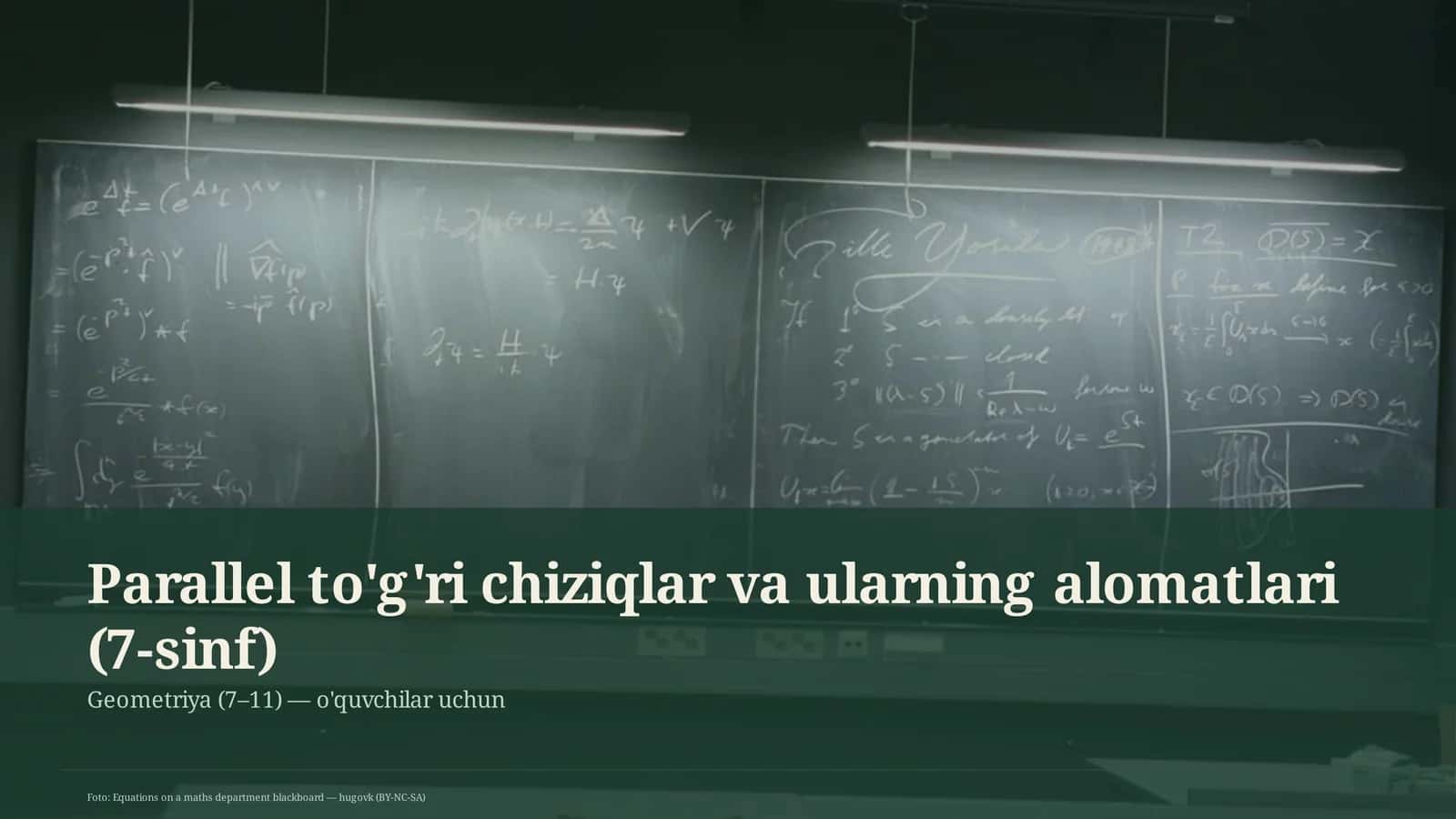Parallel to'g'ri chiziqlar va ularning alomatlari (7-sinf) 1