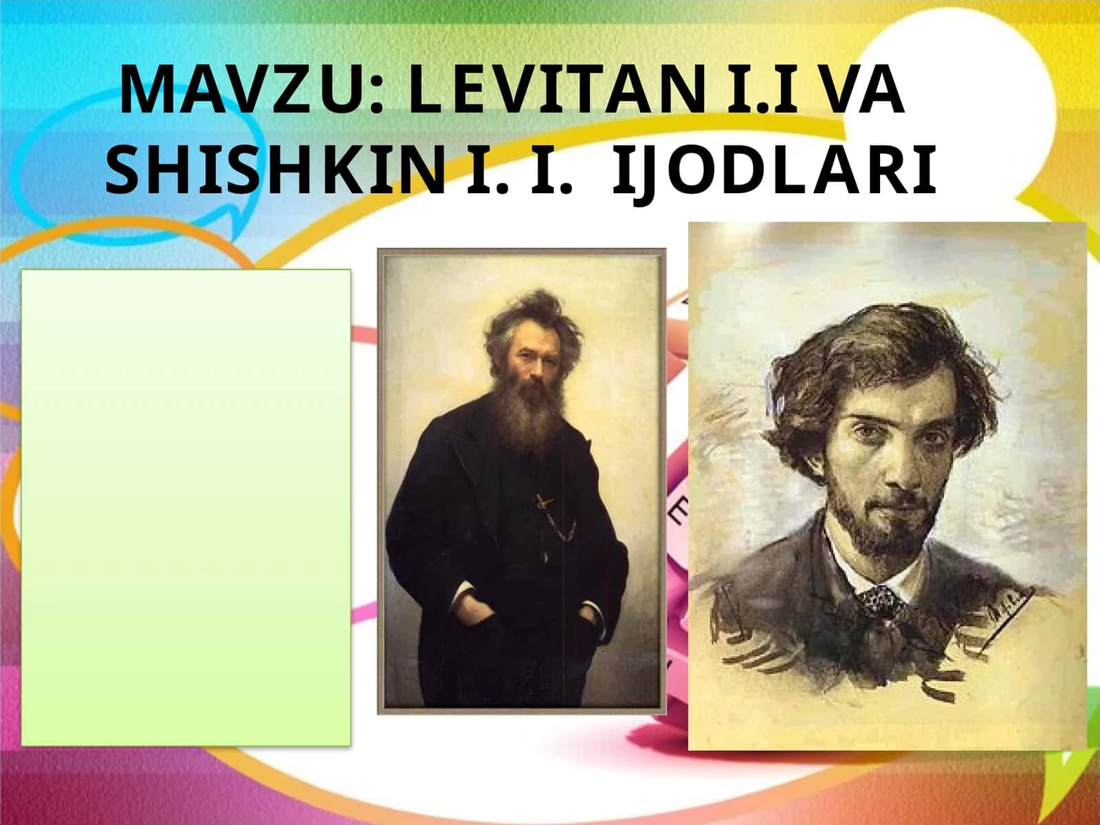 Levitan I.I va  Shishkin I. I. ijodlari.pptx 1