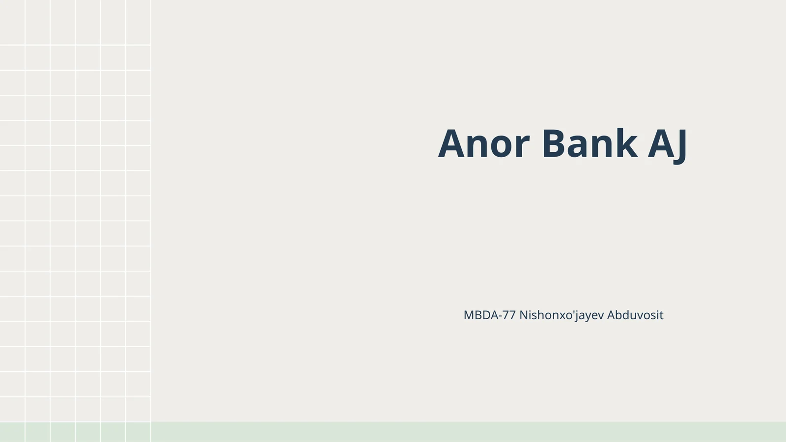 Anor Bank AJ 1