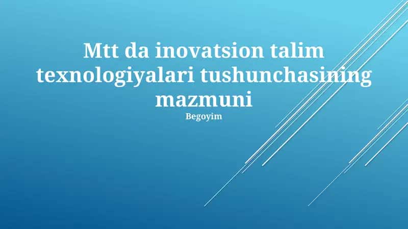 Mtt da inovatsion talim texnologiyalari tushunchasining mazmuni 1