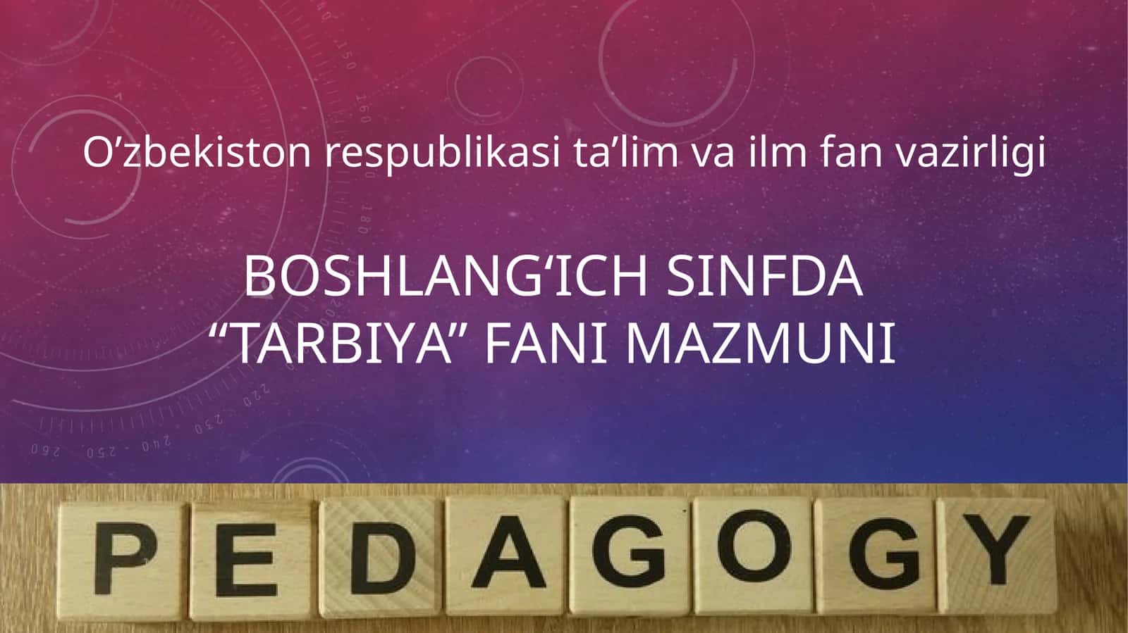 "Tarbiya" fanimazmuni 1