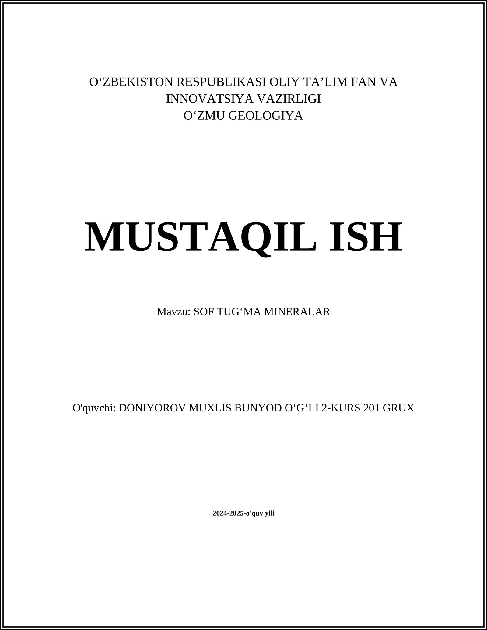 SOF TUGʻMA MINERALAR 1