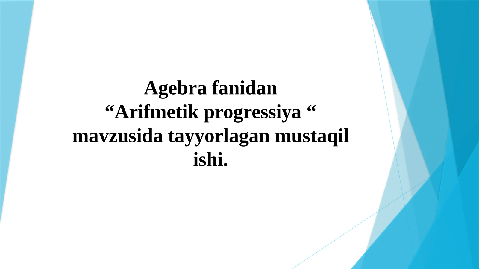 Arifmetik progressiya 1