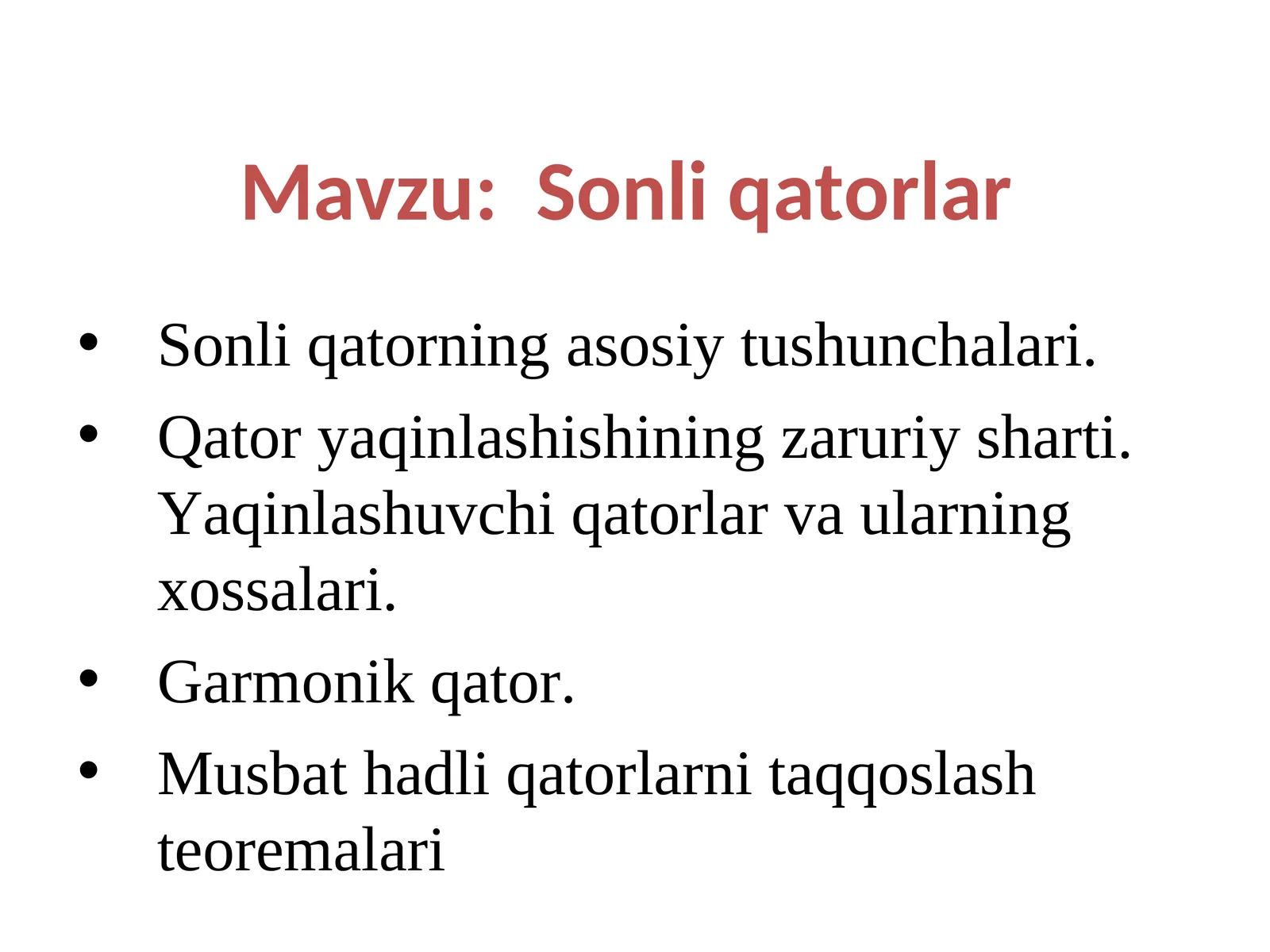 Sonli qatorlar 1