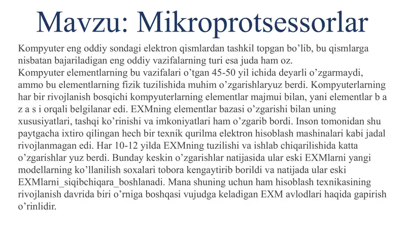 Mikroprotsessorlar 1