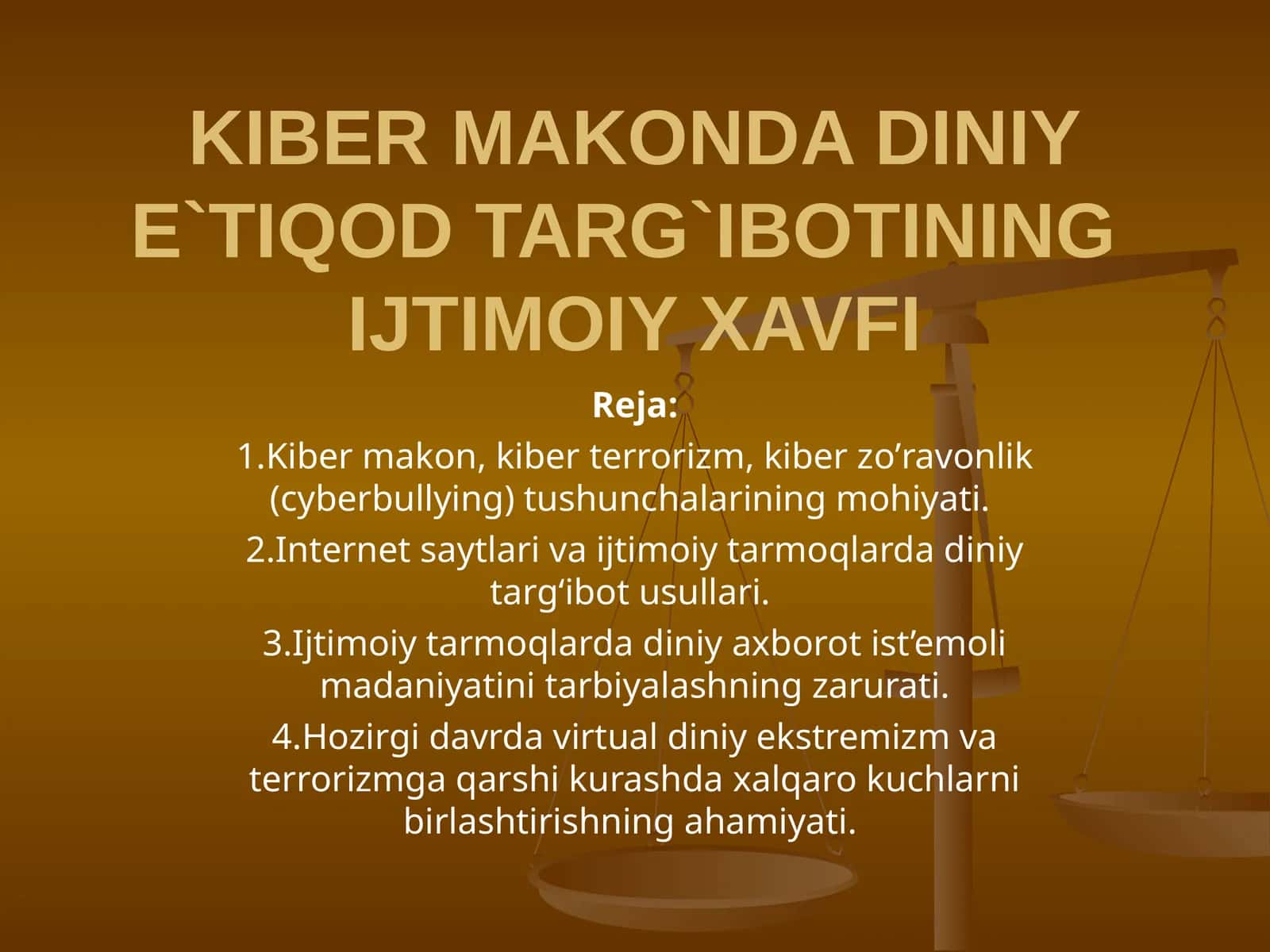 MAUZA: KIBER MAKONDA DINIY E`TIQOD TARG`IBOTININGIJTIMOIY XAVFI 1