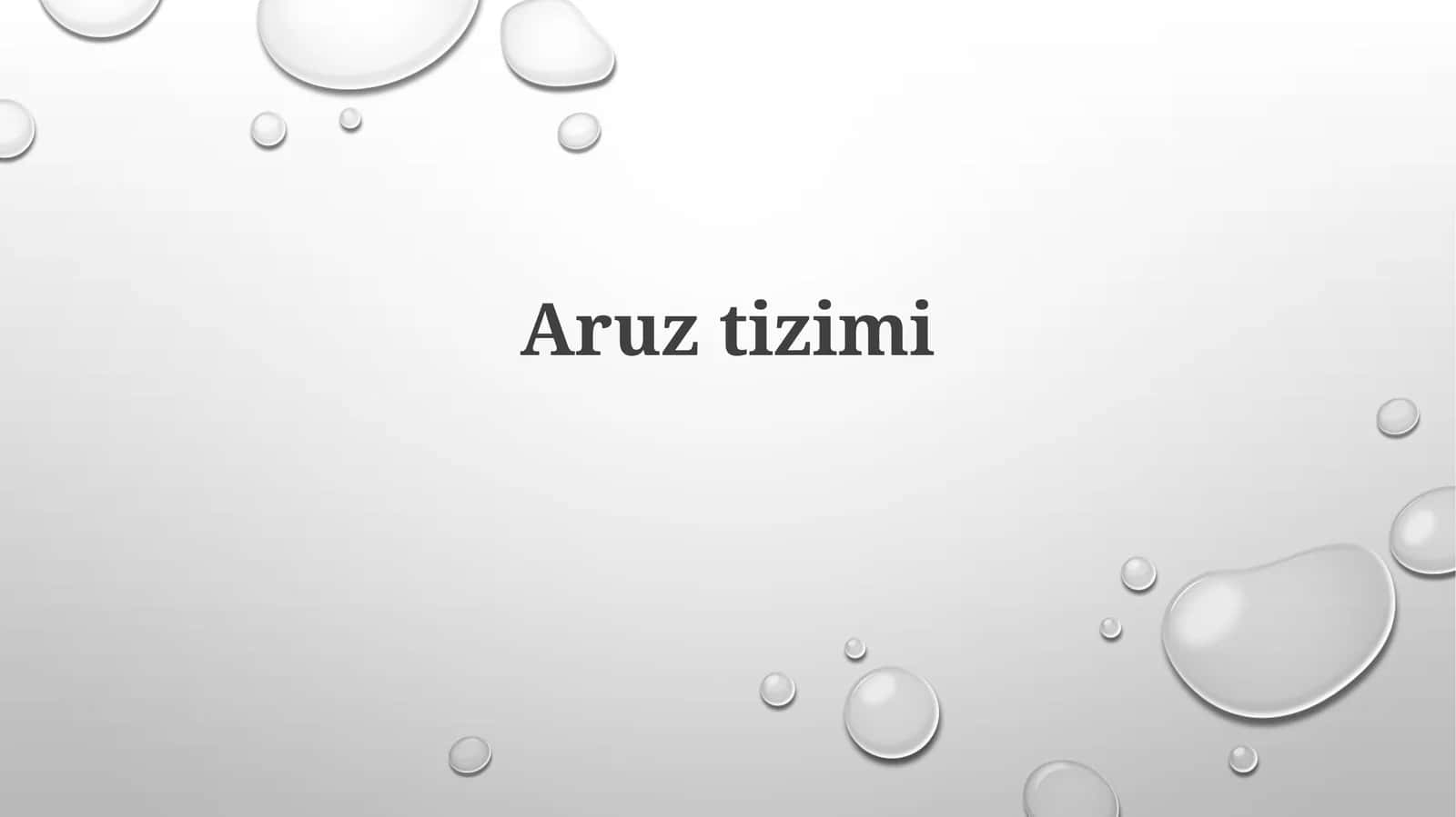 Aruzning o'zbek adabiyotida qo'llanilishi 1