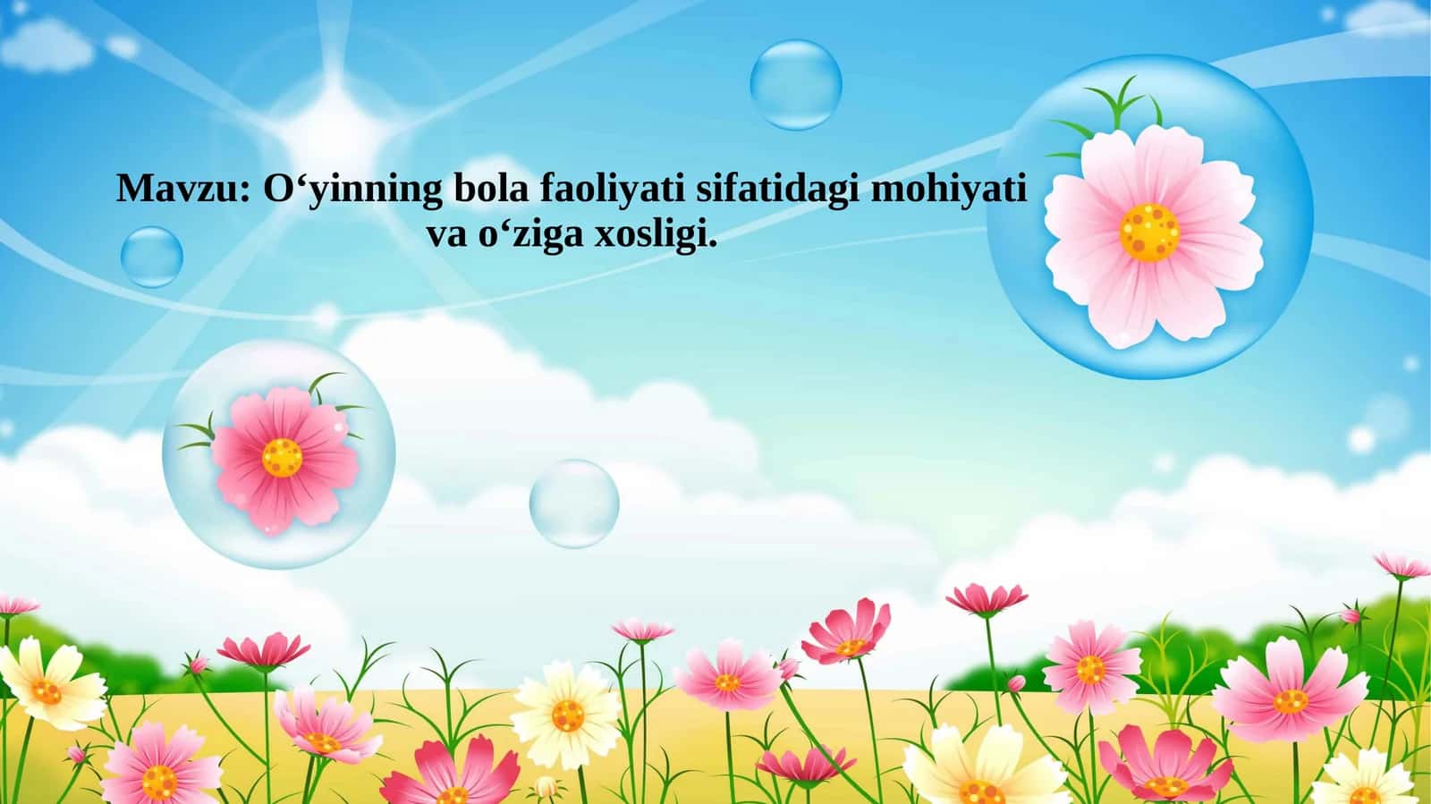 O‘yinning bola faoliyati sifatidagi mohiyati va o‘ziga xosligi 1