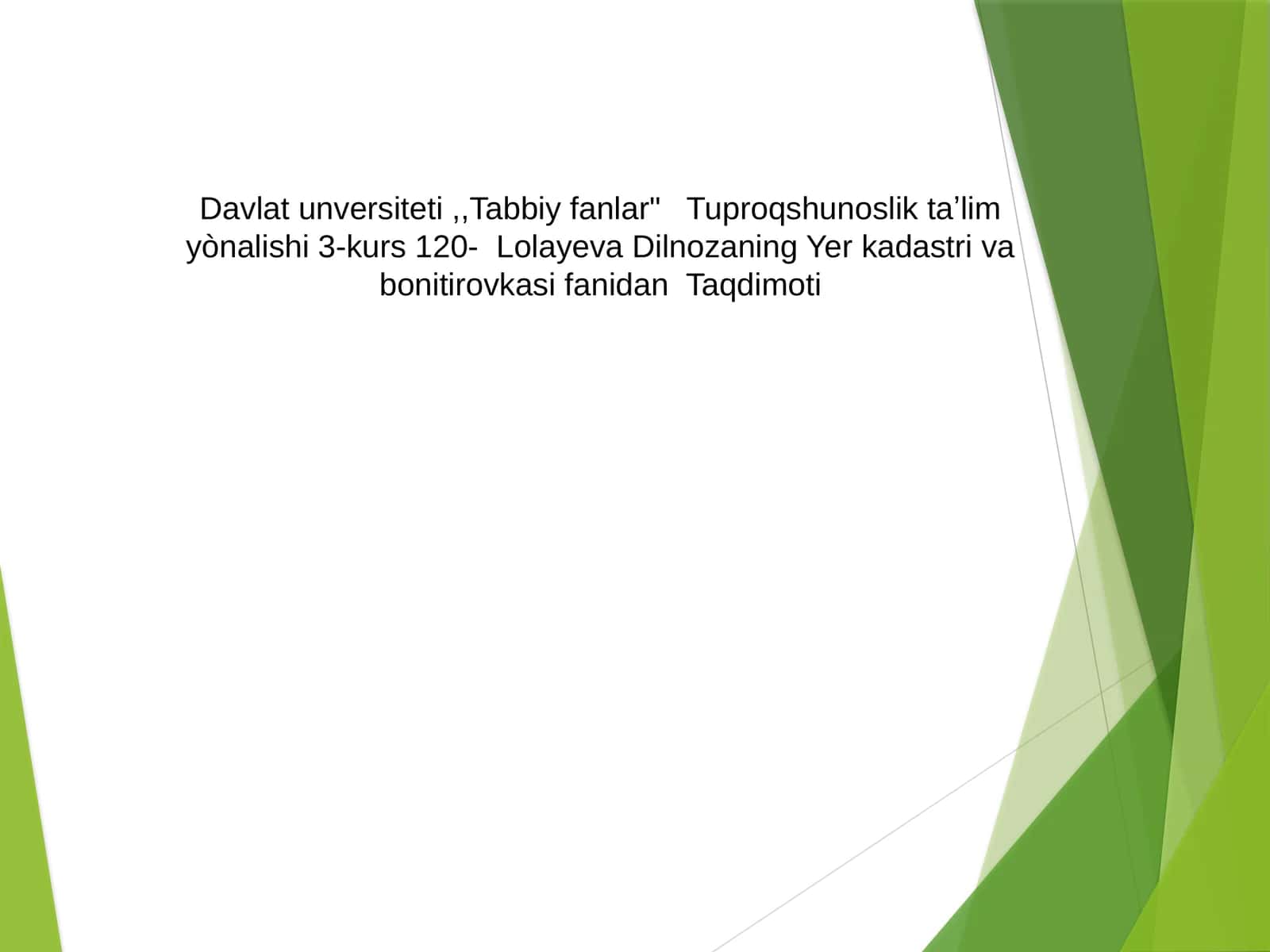 Tuproqsifatbahosining qishloq xo’jaligida g‘amiyatining fizik-mexanik va agrokimyo viyxossalarni yaxshilash yo‘llari 1