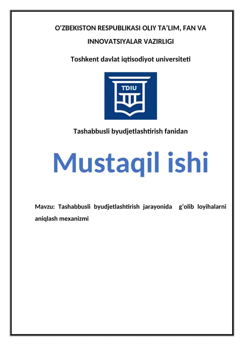 Tashabbusli byudjetlashtirish jarayonida  g’olib loyihalarni aniqlash mexanizmi 1