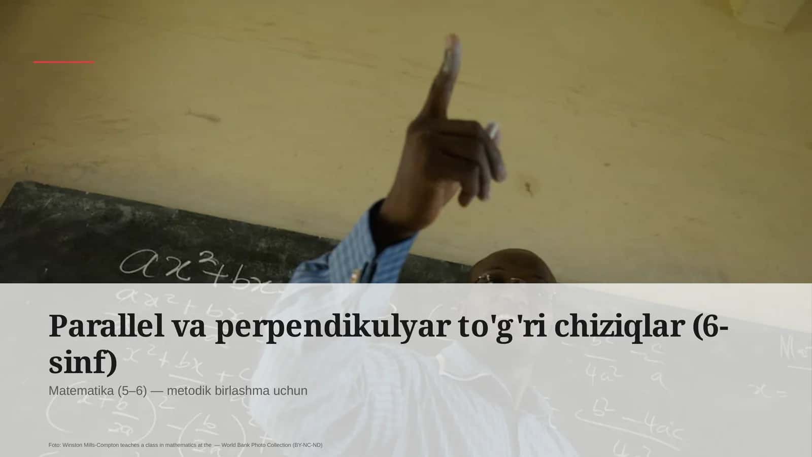 Parallel va perpendikulyar to'g'ri chiziqlar (6-sinf) 1