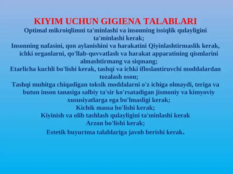 Zamonaviy turar joylar va  shaharlardagi	yashash mavzelariga  bo'lgan	gigiyenik talablar 1