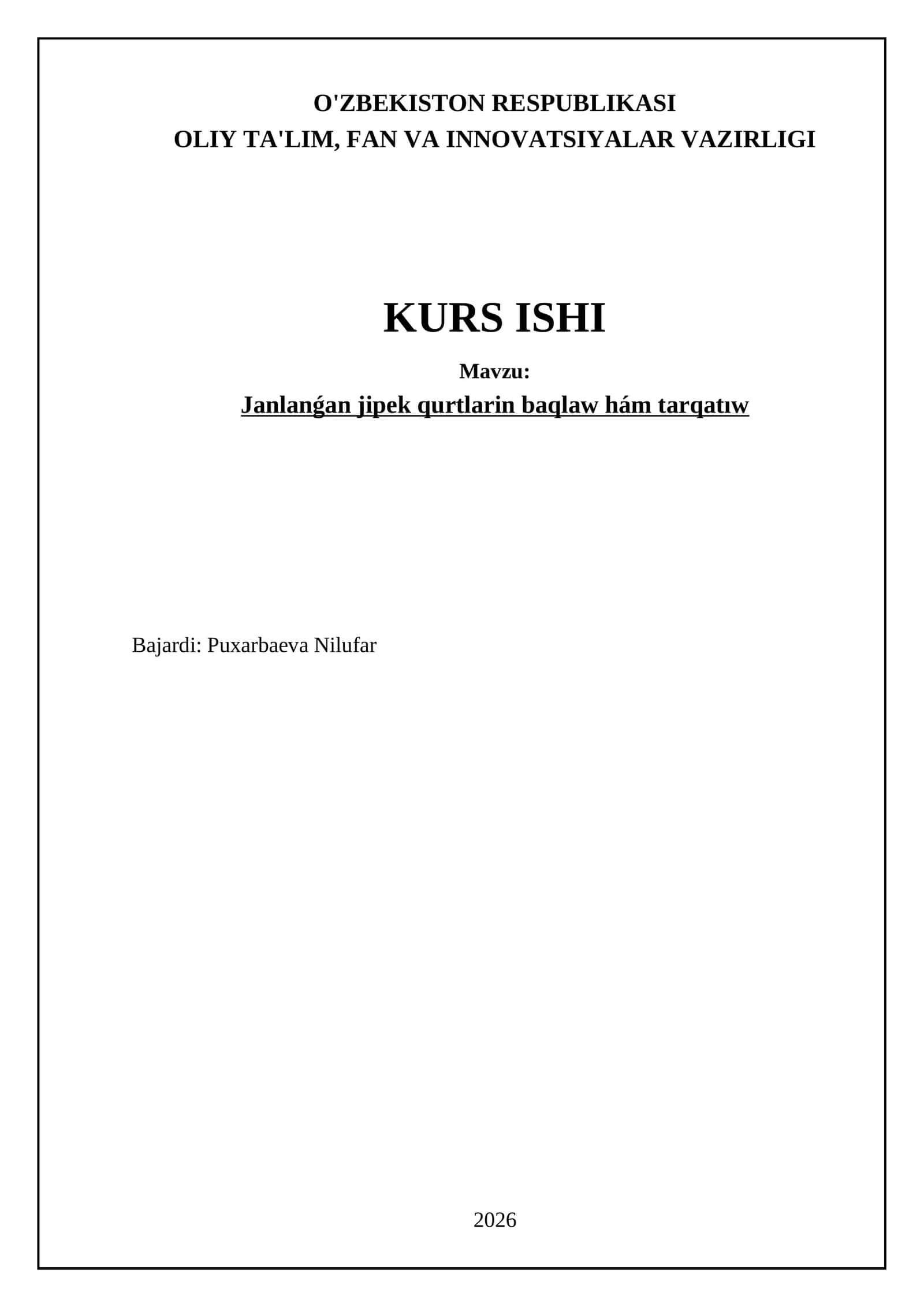 Janlanǵan jipek qurtlarin baqlaw hám tarqatıw 1