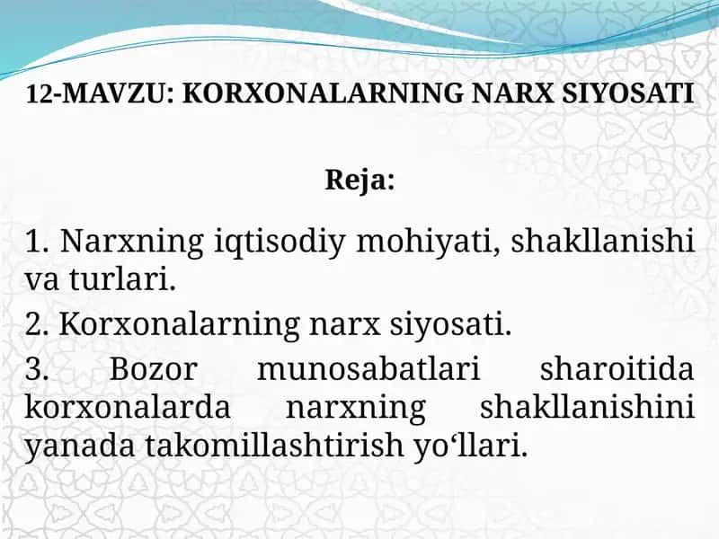 KORXONALARNINGnarxSIYOSATI 1