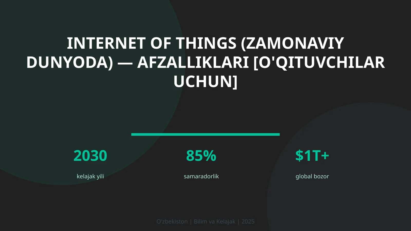 Internet of Things (Zamonaviy dunyoda) — afzalliklari [o'qituvchilar uchun] 1