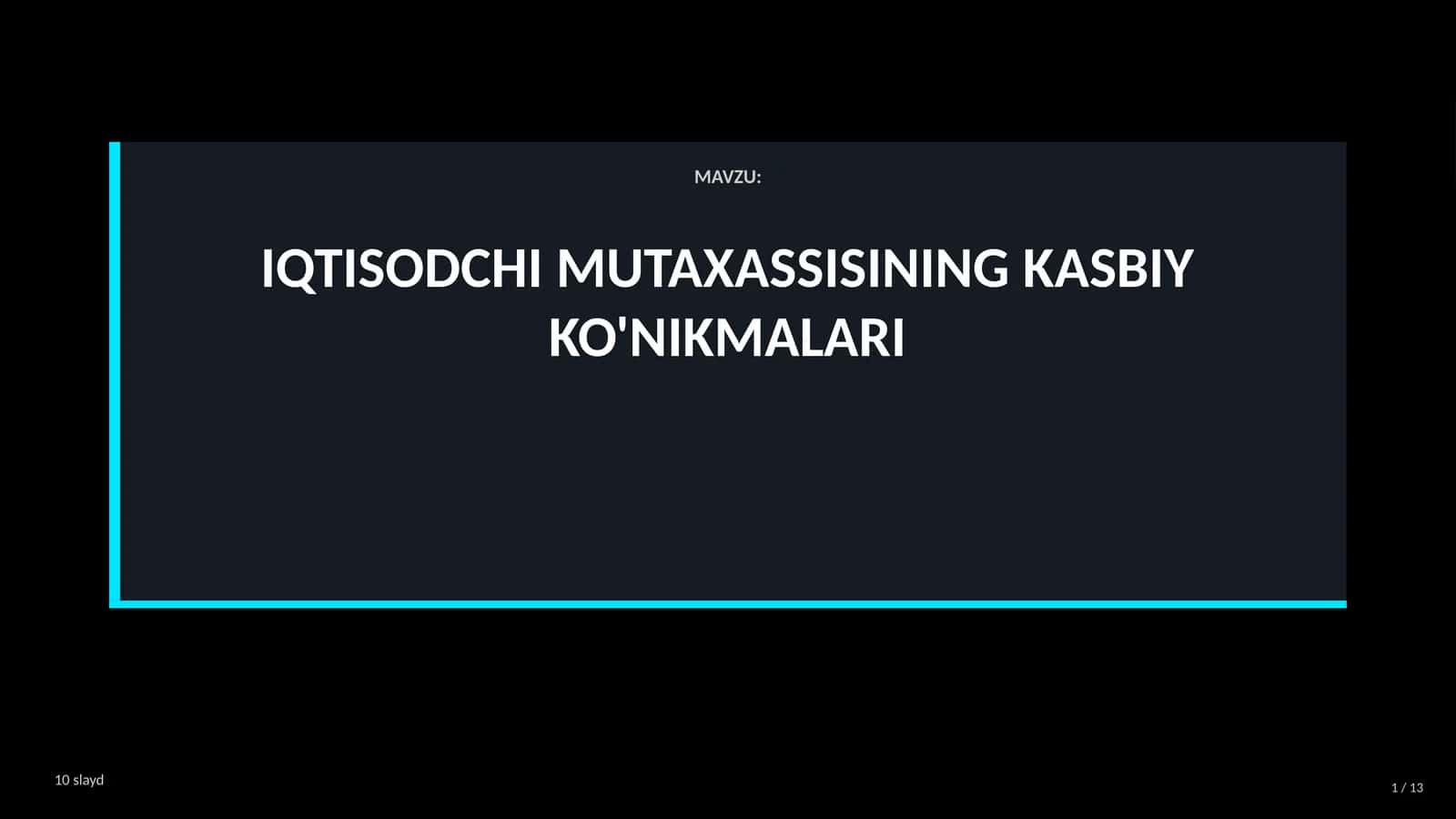 IQTISODCHI MUTAXASSISINING KASBIY KO'NIKMALARI AKKK 1