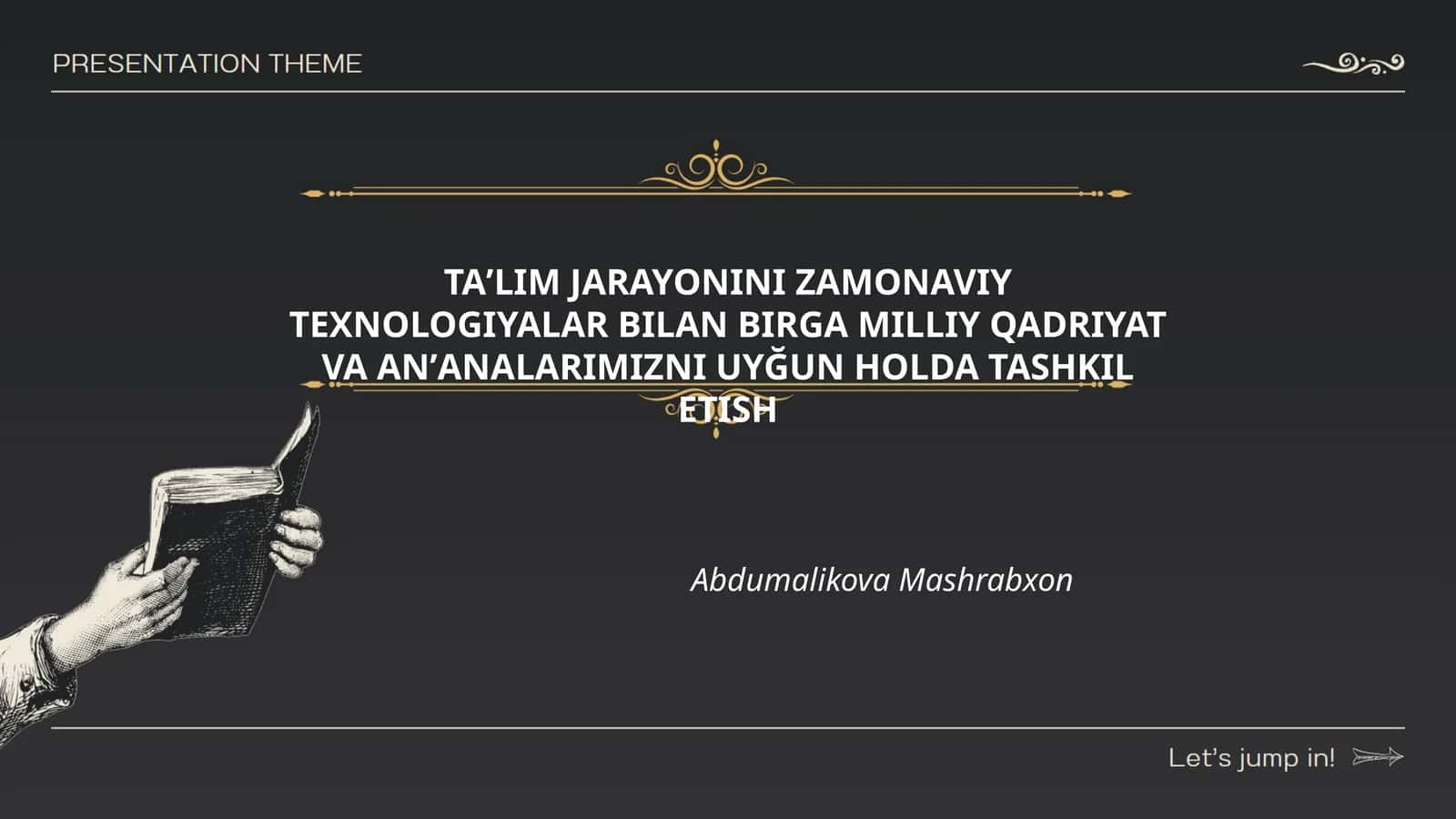 TAʼLIM JARAYONINI ZAMONAVIY TEXNOLOGIYALAR BILAN BIRGA MILLIY QADRIYAT VA ANʼANALARIMIZNI UYĞUN HOLDA TASHKIL ETISH 1