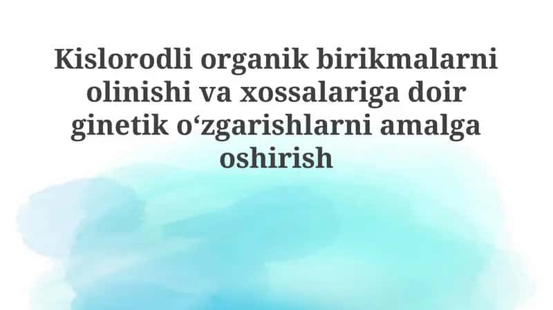 Genetik modifikatsiyalar 1