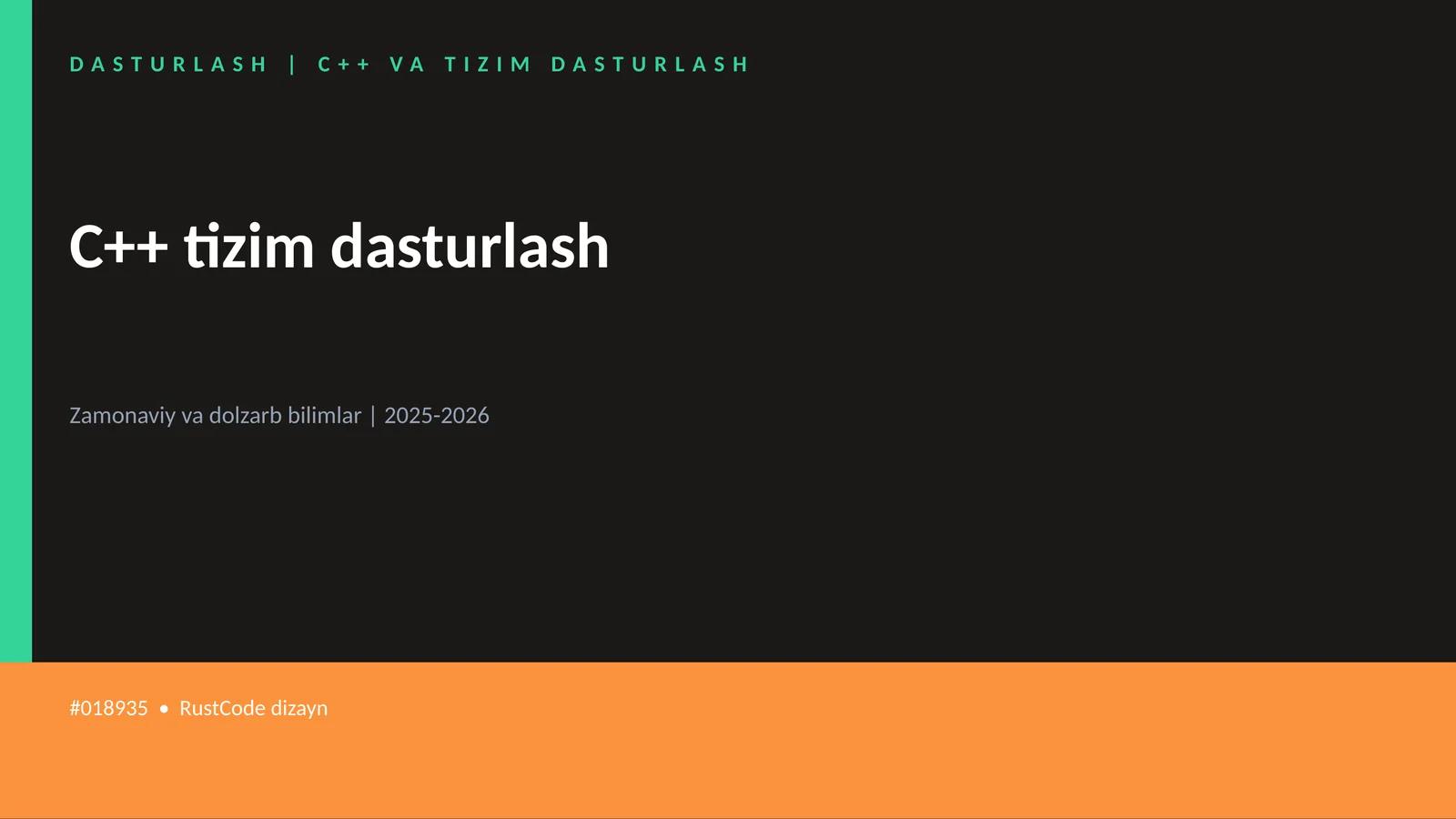 C++ VA TIZIM DASTURLASH 1