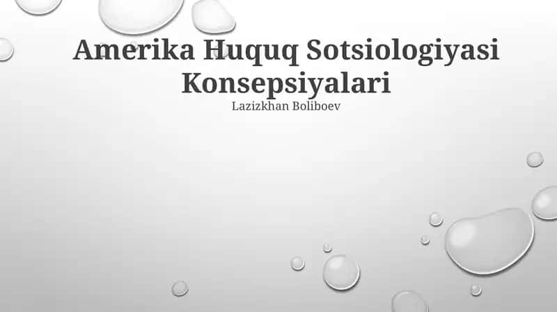 Amerika Huquq Sotsiologiyasi Konsepsiyalari 1