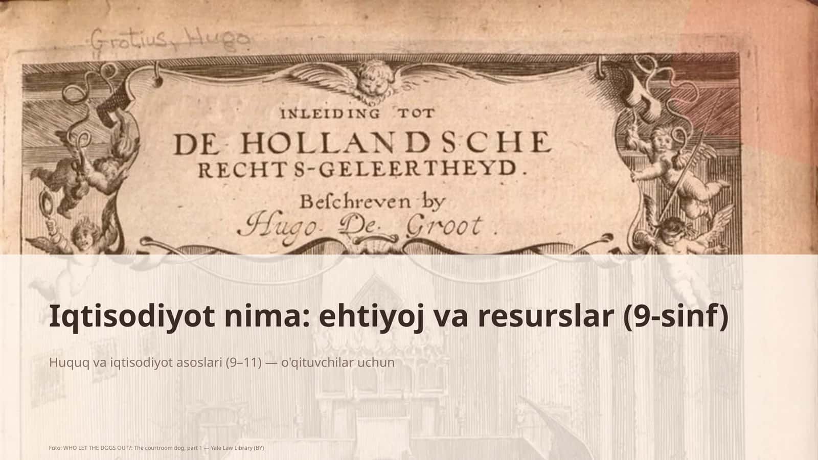 Iqtisodiyot nima: ehtiyoj va resurslar (9-sinf) 1