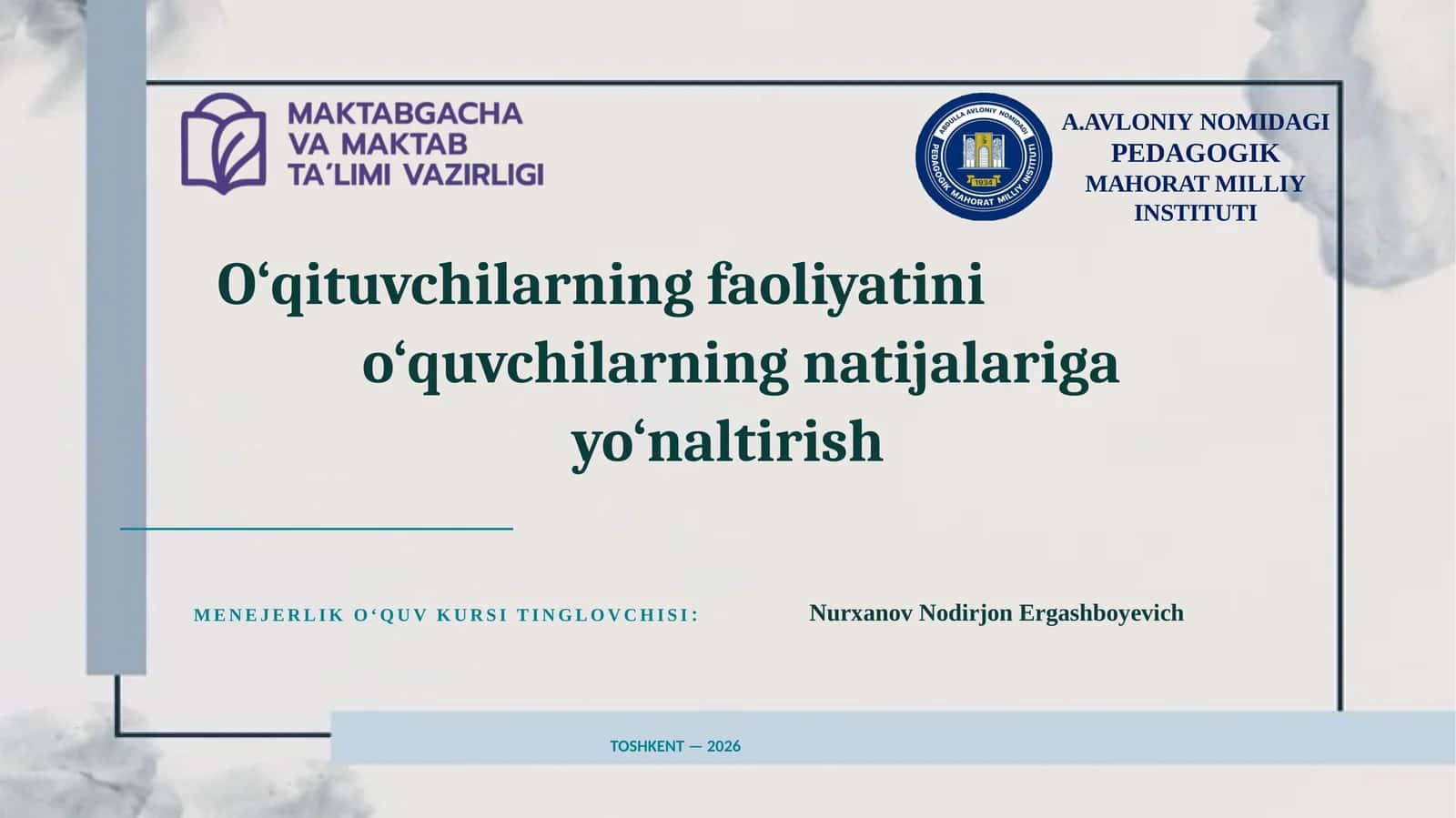 MENEJERLIK O‘QUVKURSI TINGLOVCHISI 1