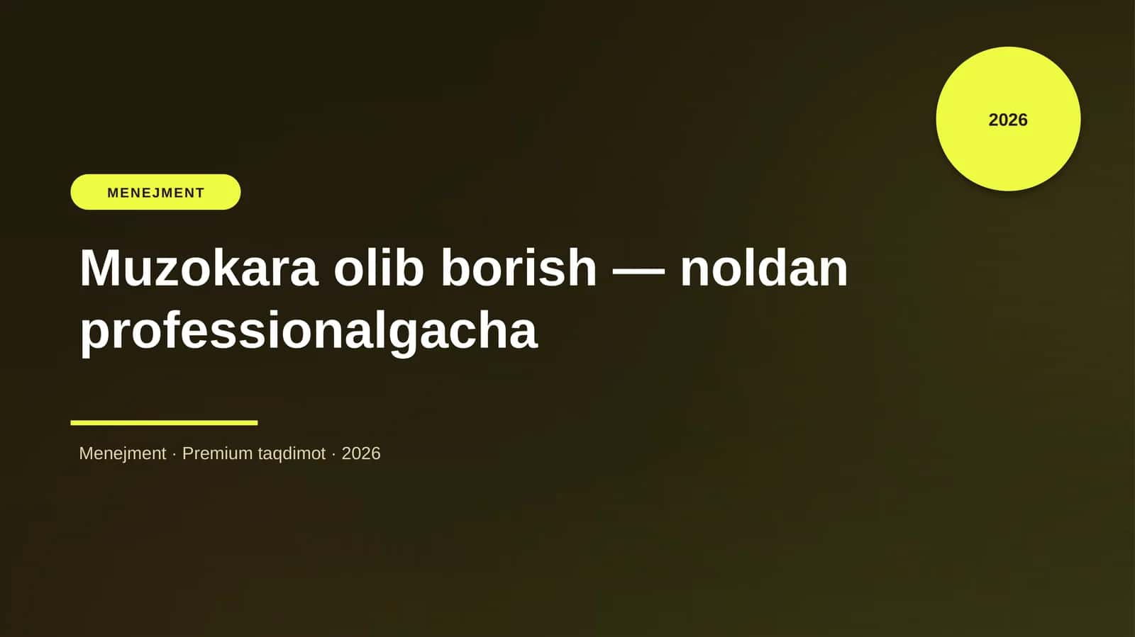 Muzokara olib borish — noldan professionalgacha 1