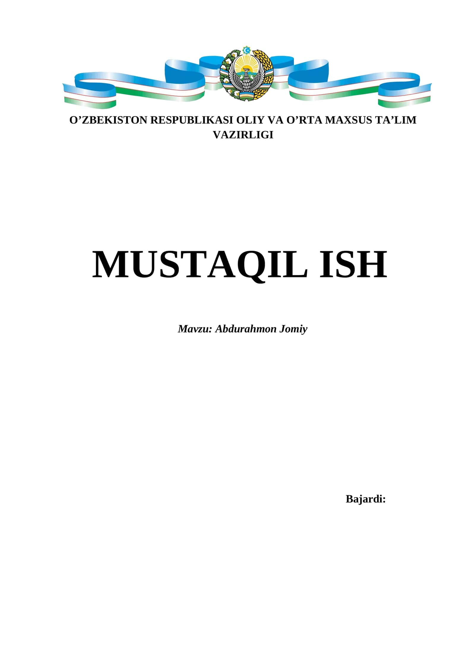 Abdurahmon Jomiy hayoti va ijodi 1