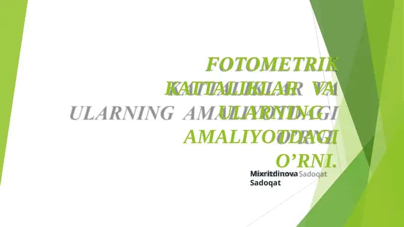 Fotometriya (Fotovametriya) 1