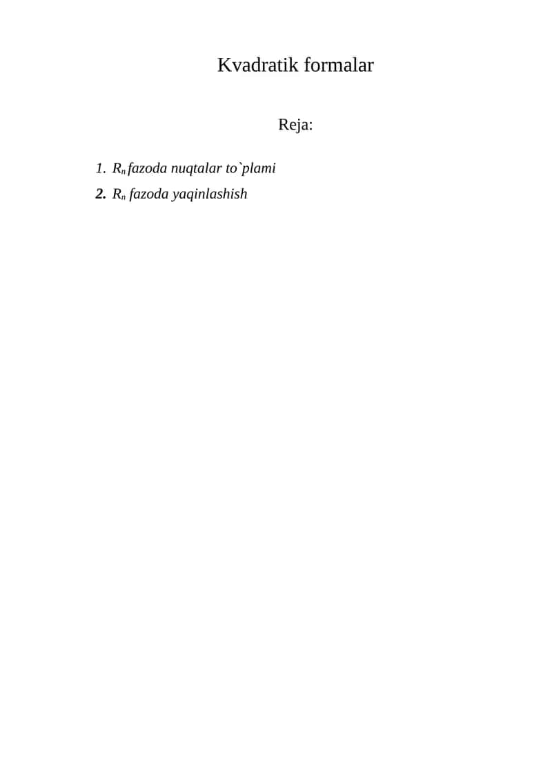 Kvadratik formalar 1