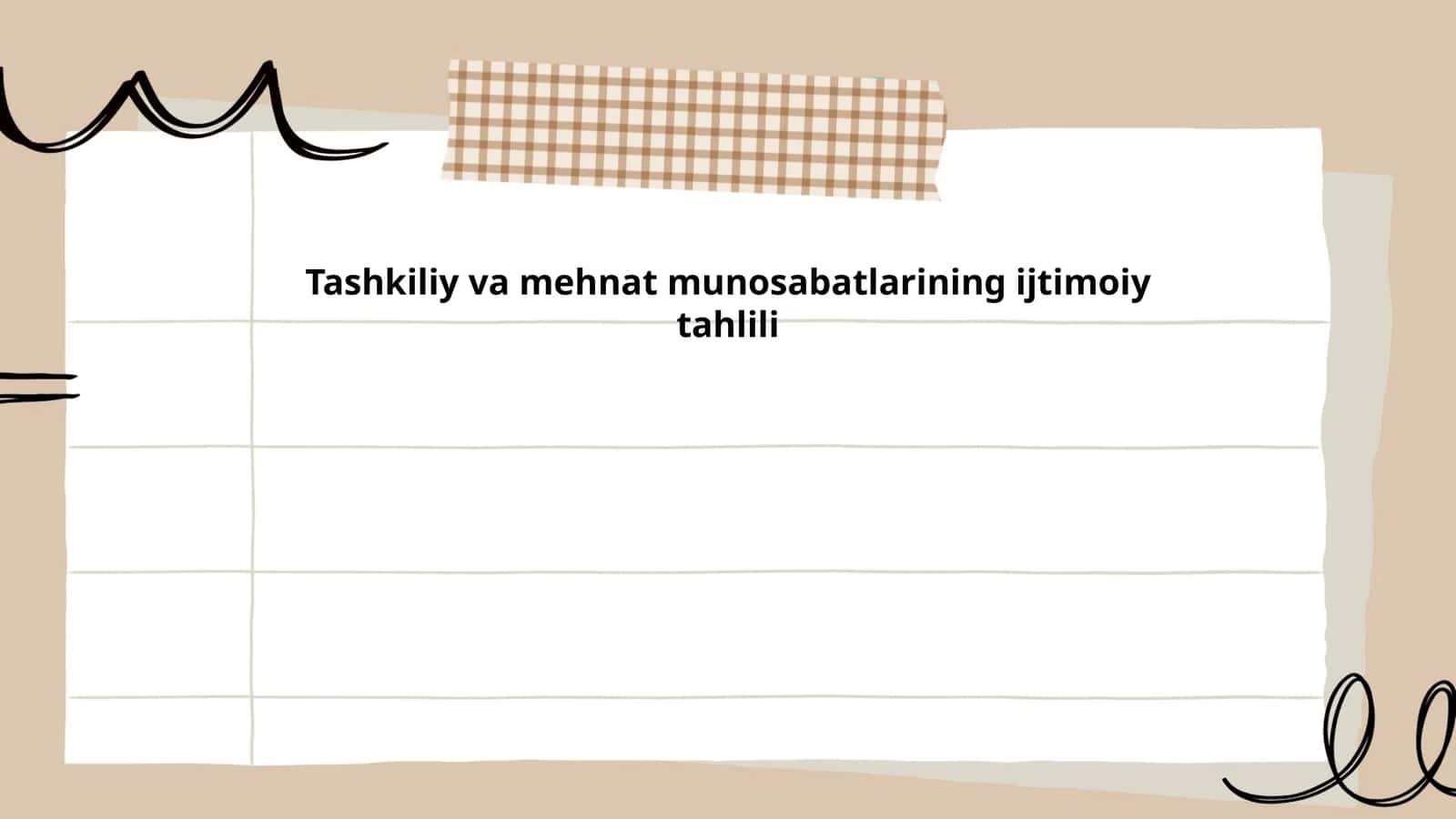 Tashkiliy va Mehnat Munosabatlarining Ijtimoiy Tahlili 1