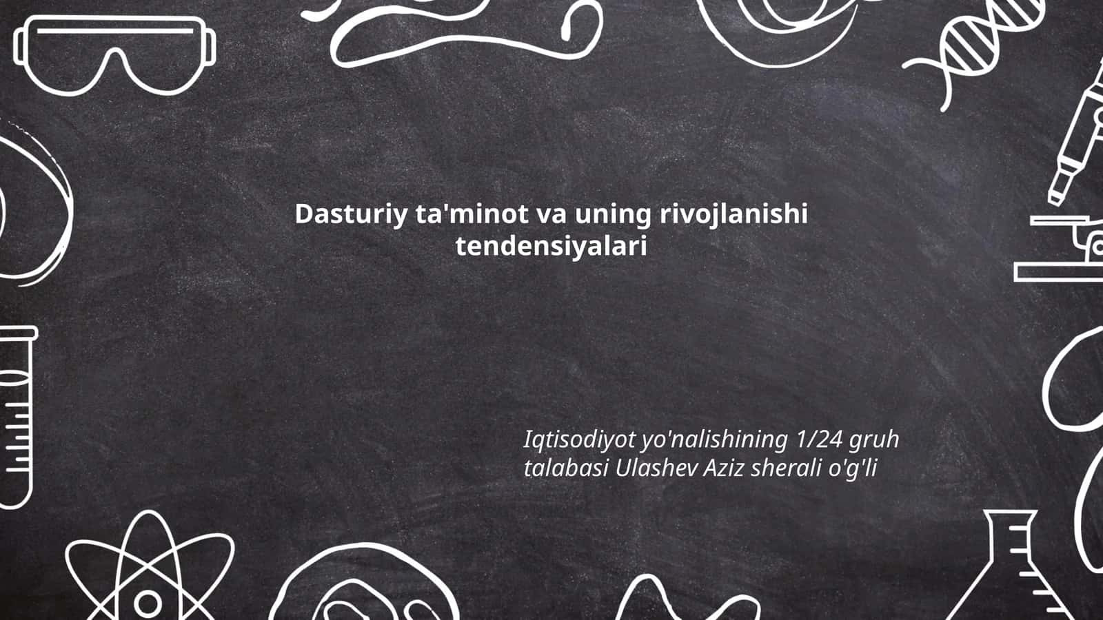 Dasturiy ta'minot va uning rivojlanishi tendensiyalari 1