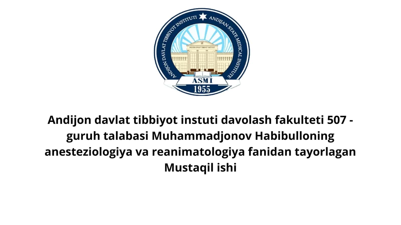 Mustaqil ish - Kardiostimulyatsiya tushunchasi usullari va uni qo'llash ko'rsatmalari 1