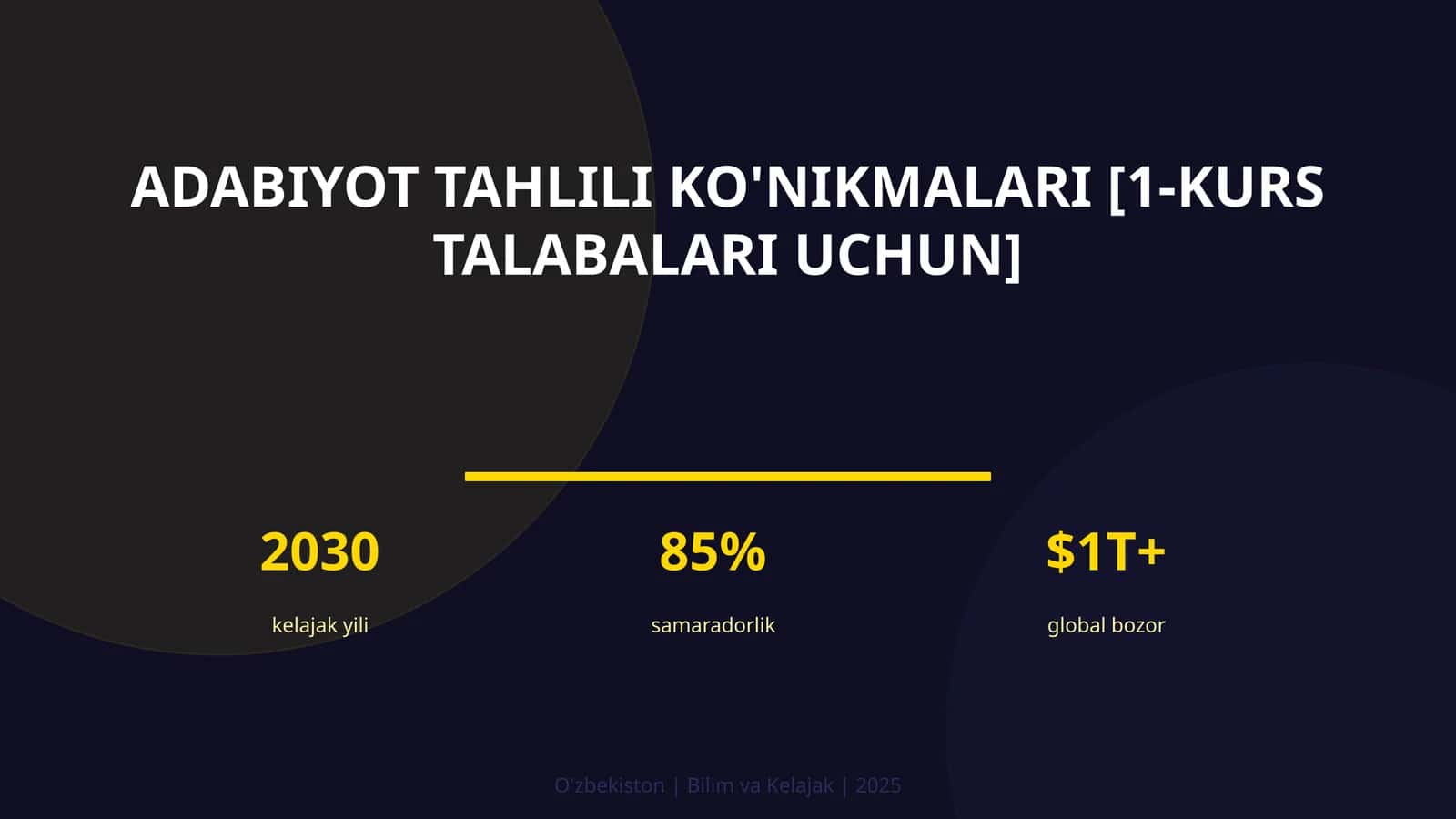Adabiyot tahlili ko'nikmalari [1-kurs talabalari uchun] 1
