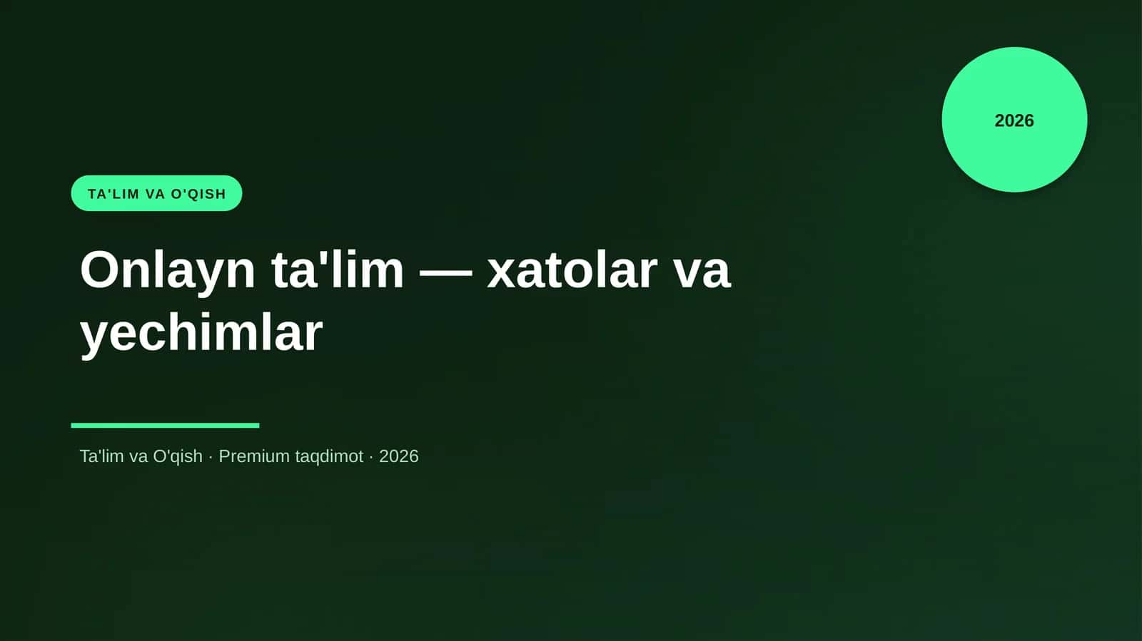 Onlayn ta'lim — xatolar va yechimlar 1