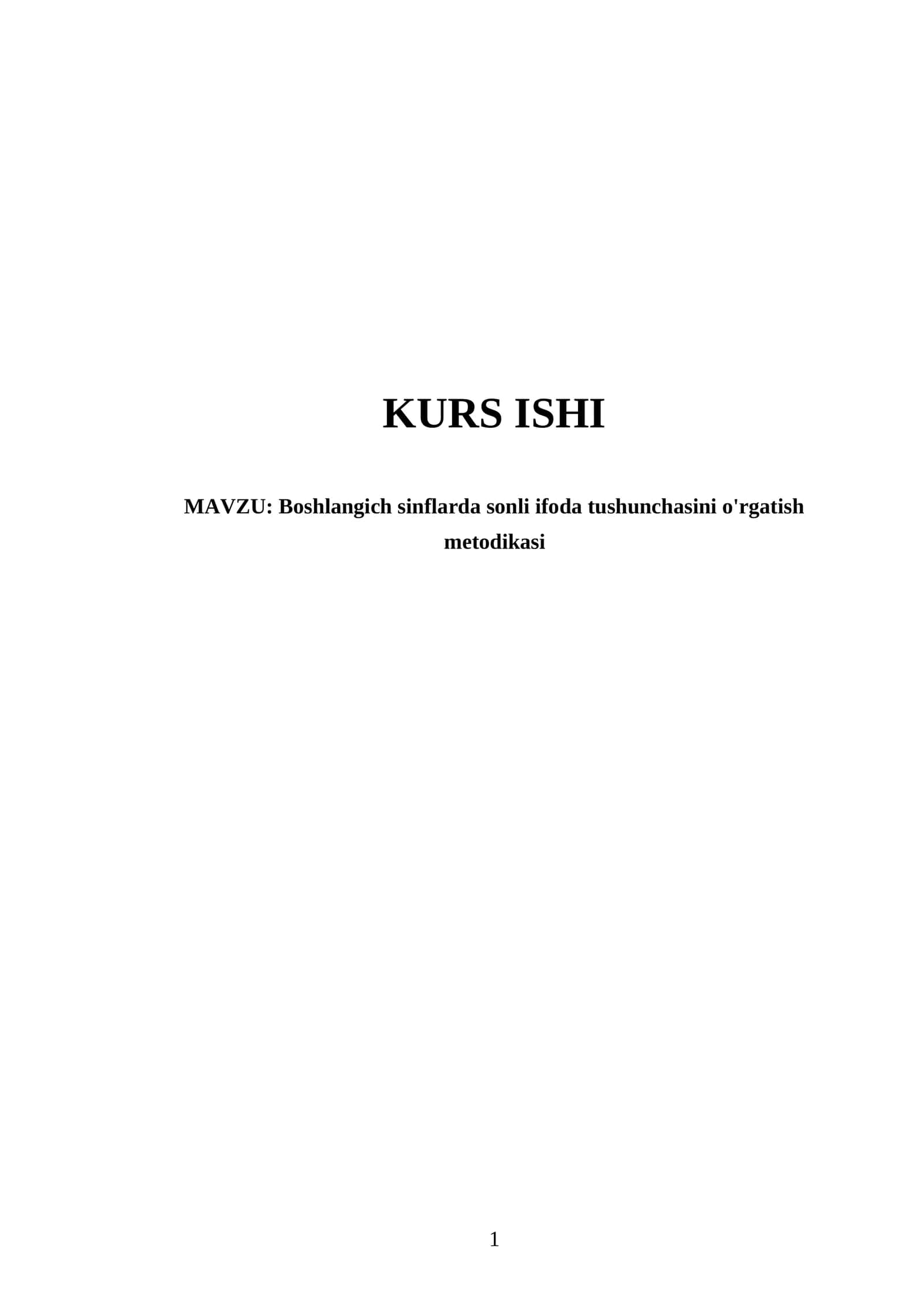 Boshlangich sinflarda sonli ifoda tushunchasini o'rgatish metodikasi 1