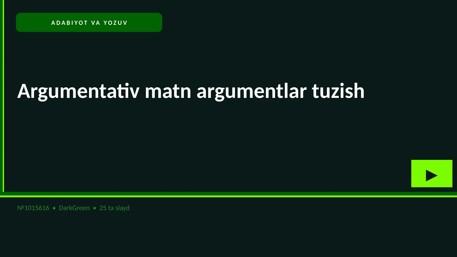 Argumentativ matn argumentlar tuzish 1