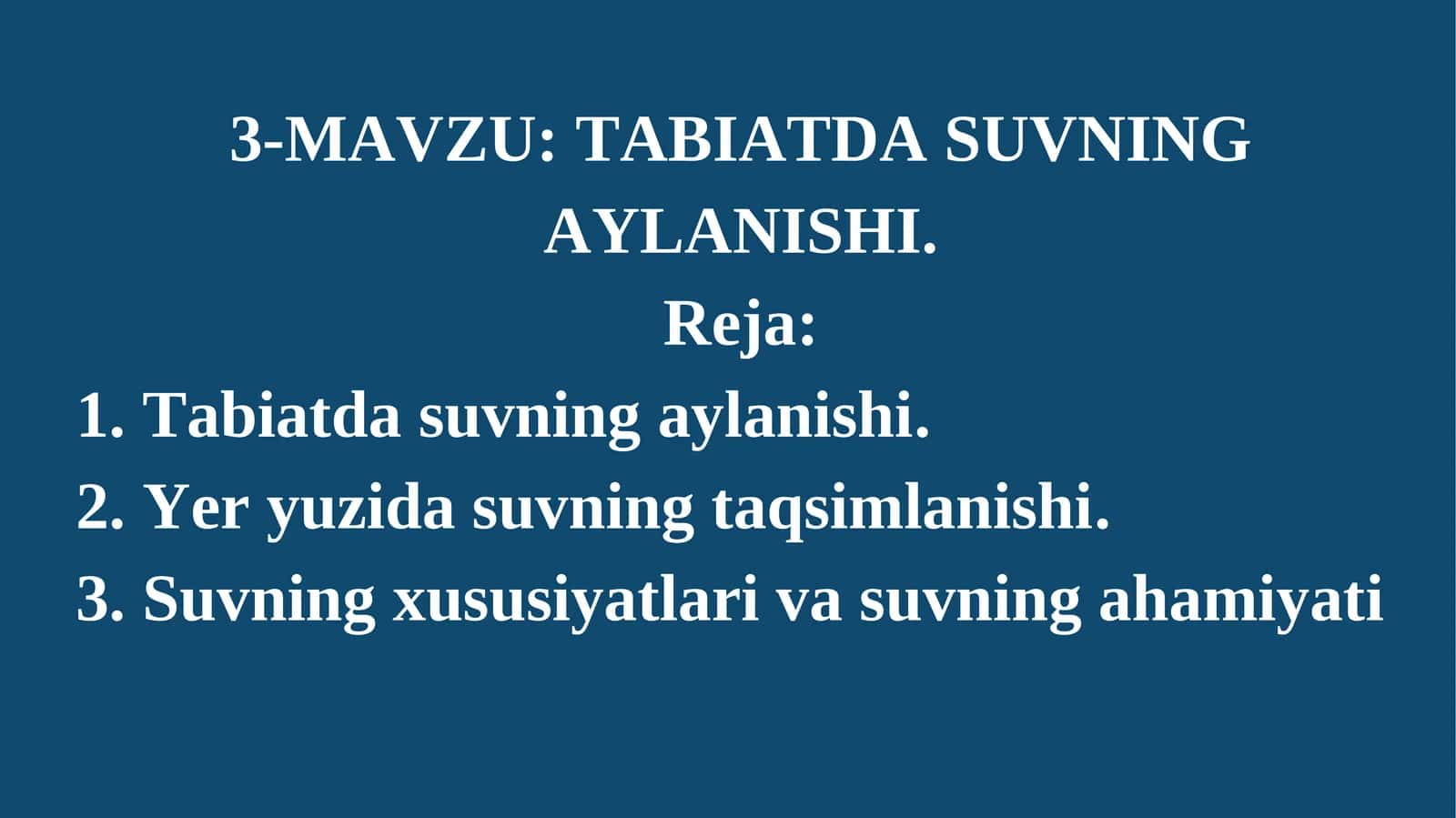 slayd Tabiatta suvning aylanishi 1
