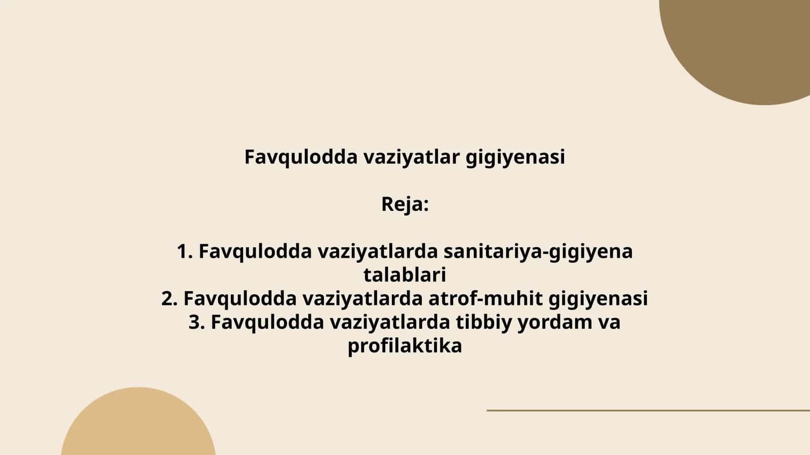 Favqulodda vaziyatlar gigiyenasi 1