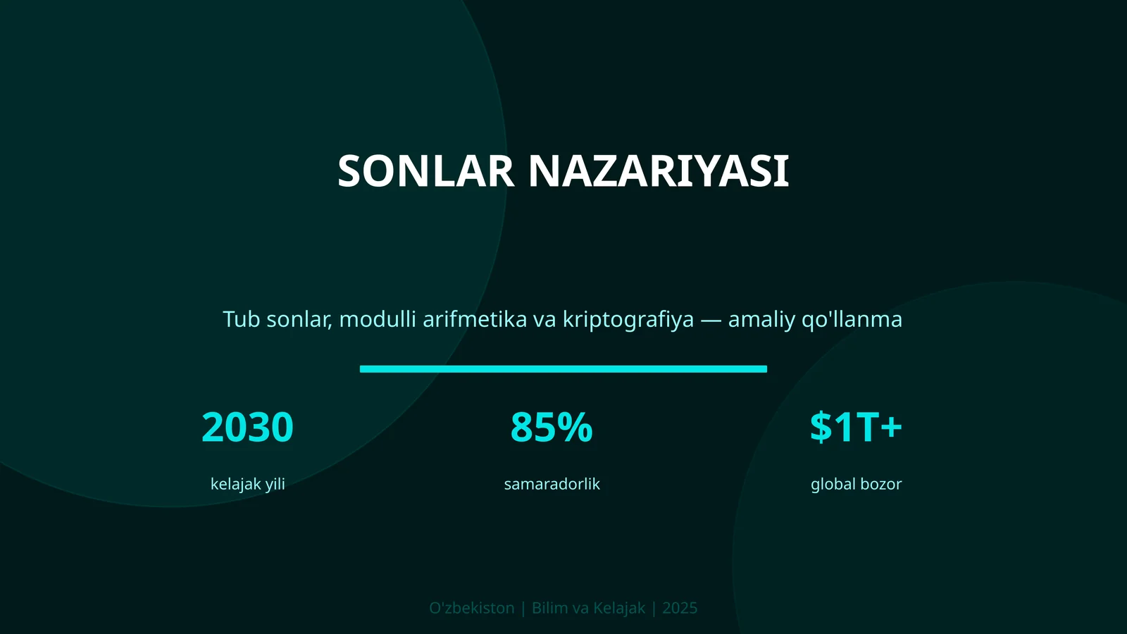 SONLAR NAZARIYASI 1