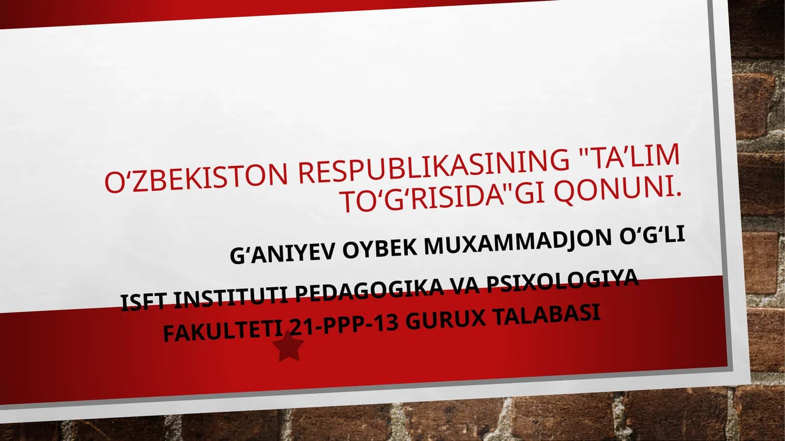 ISFT instituti Pedagogika va Psixologiya fakulteti 1