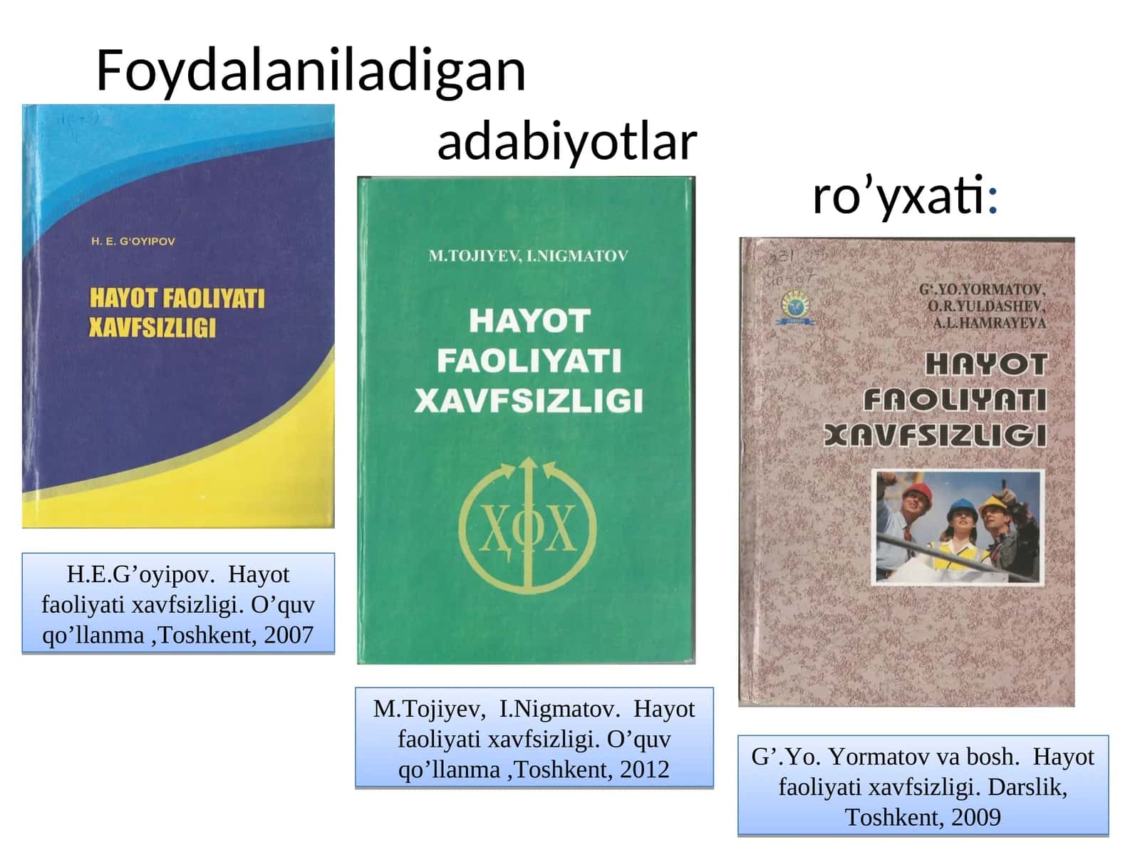 Hayot faoliyati xavfsizligi 1