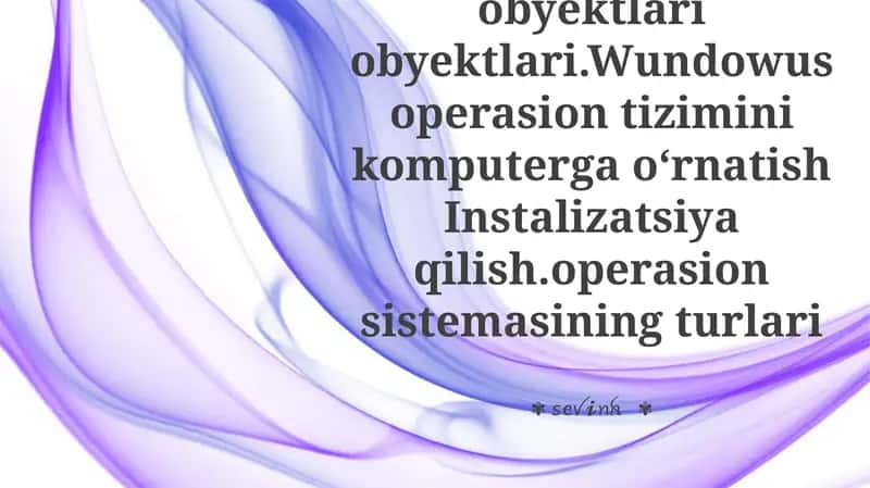 Windows OS Ob'ektlar 1