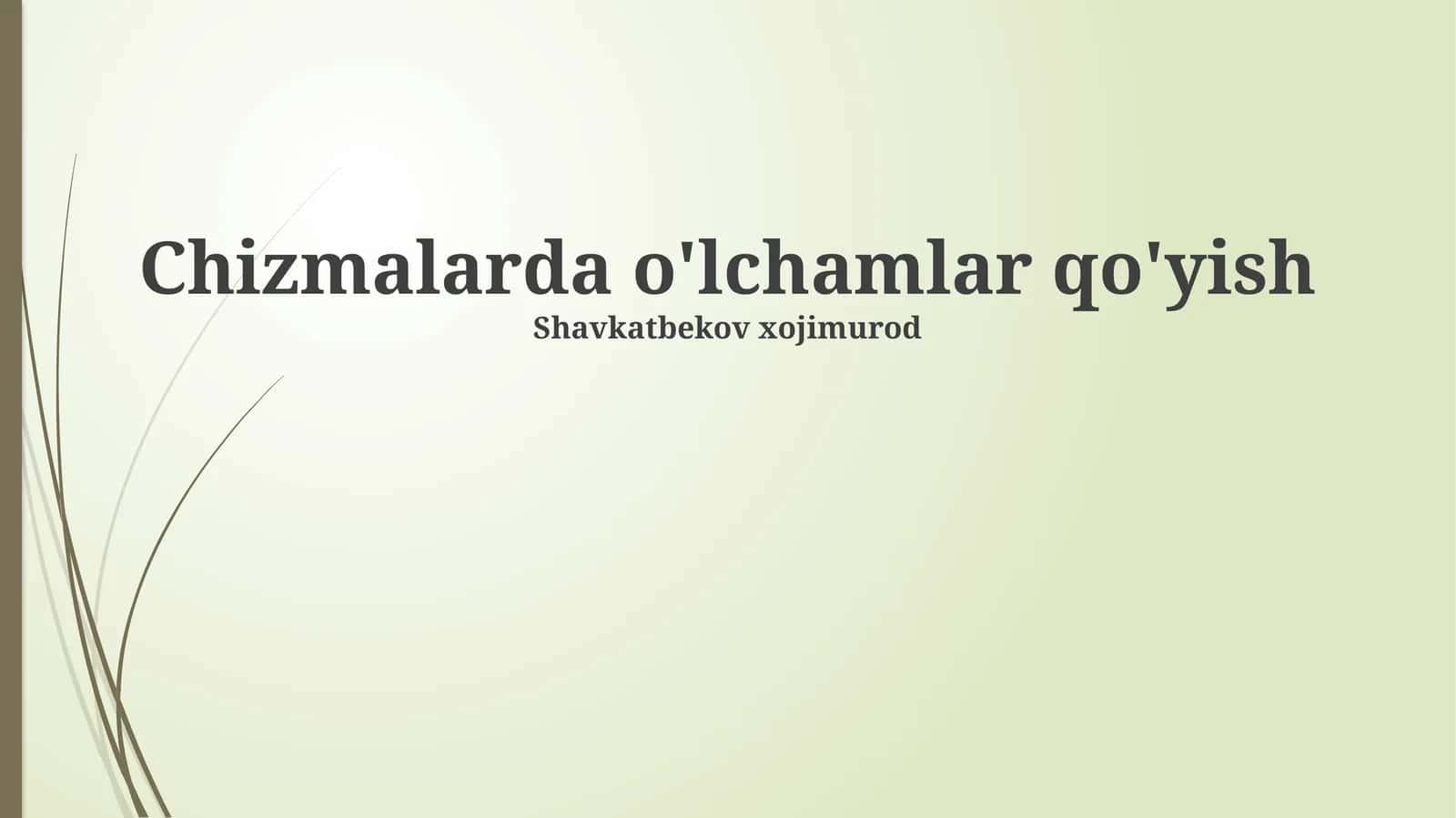 Poyafzal o'lchamlari 1