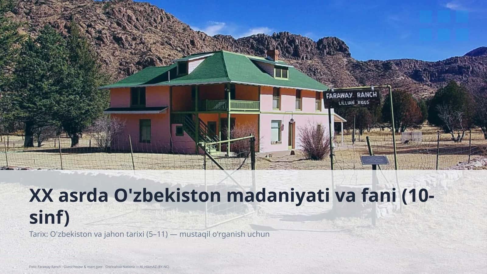 XX asrda O'zbekiston madaniyati va fani (10-sinf) 1