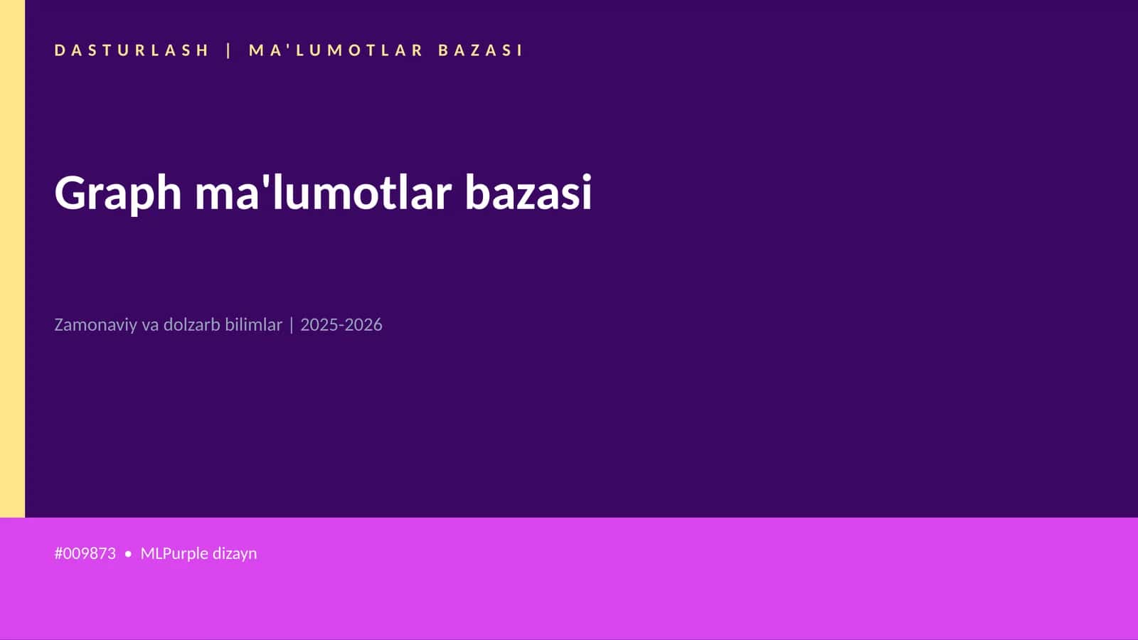 Graph ma'lumotlar bazasi 1