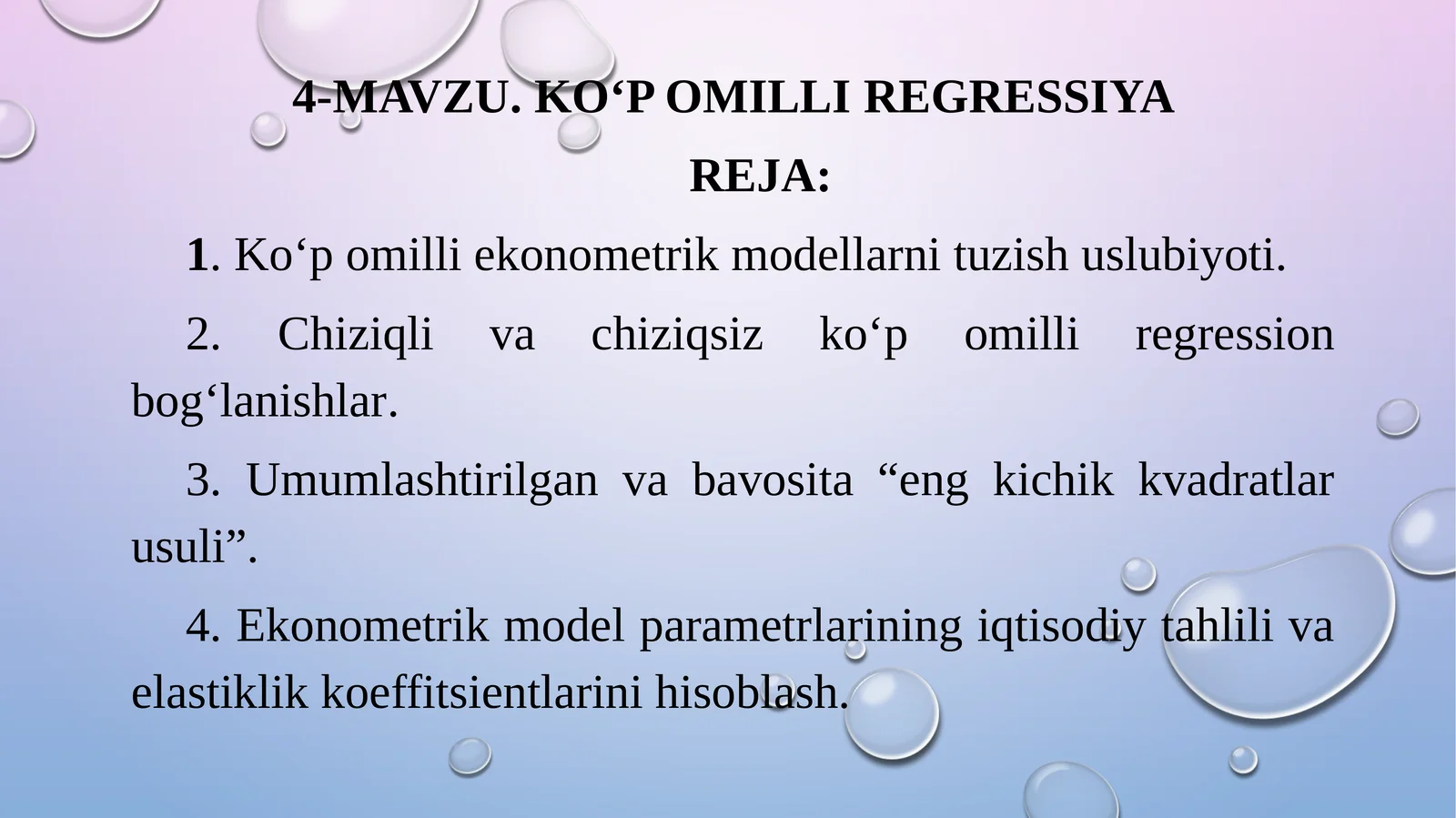 KO‘P OMILLI REGRESSIYA 1